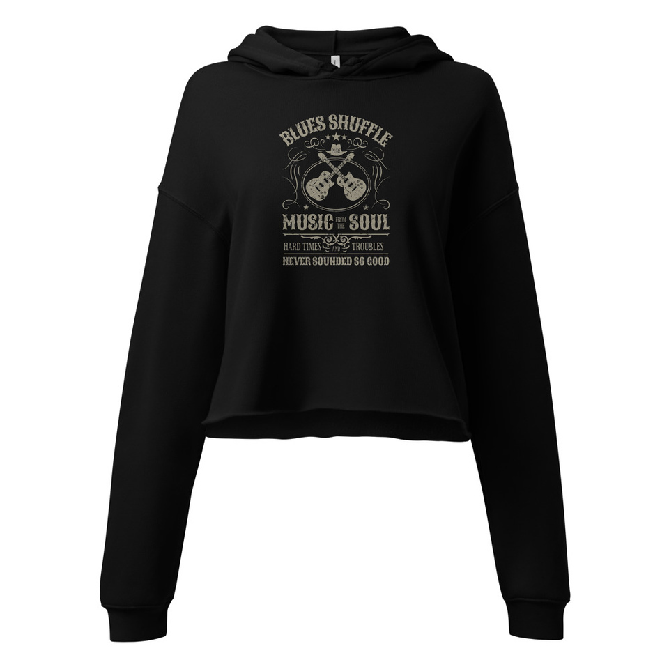 Blues Music from the Soul - Guitar Women's Cropped Hoodie