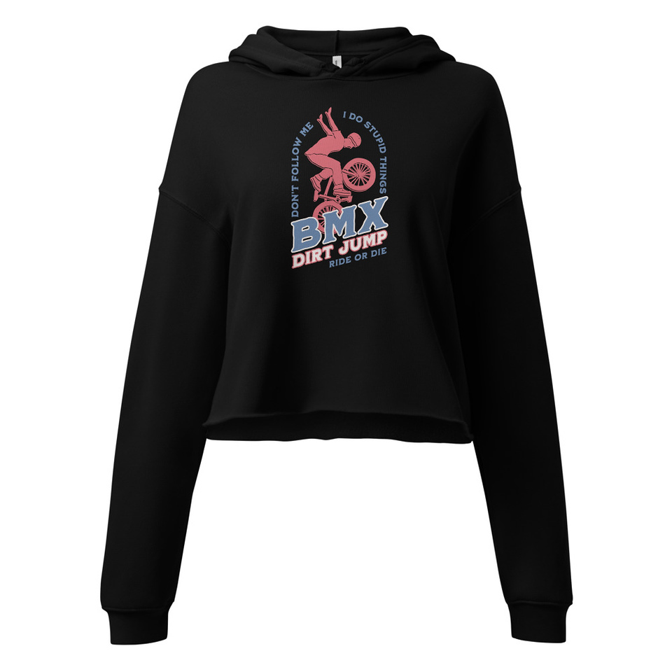 BMX Dirt Jump - Extreme Sports Women's Cropped Hoodie