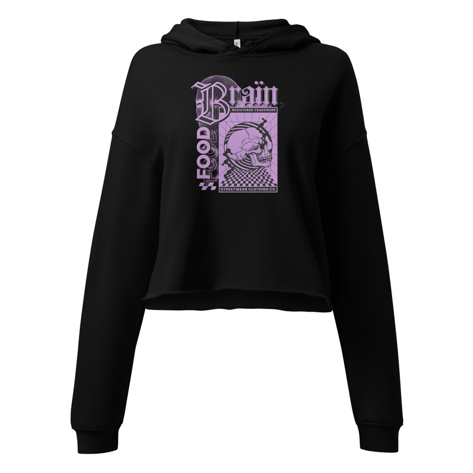Brain Food - Y2K Skull Streetwear Women's Cropped Hoodie