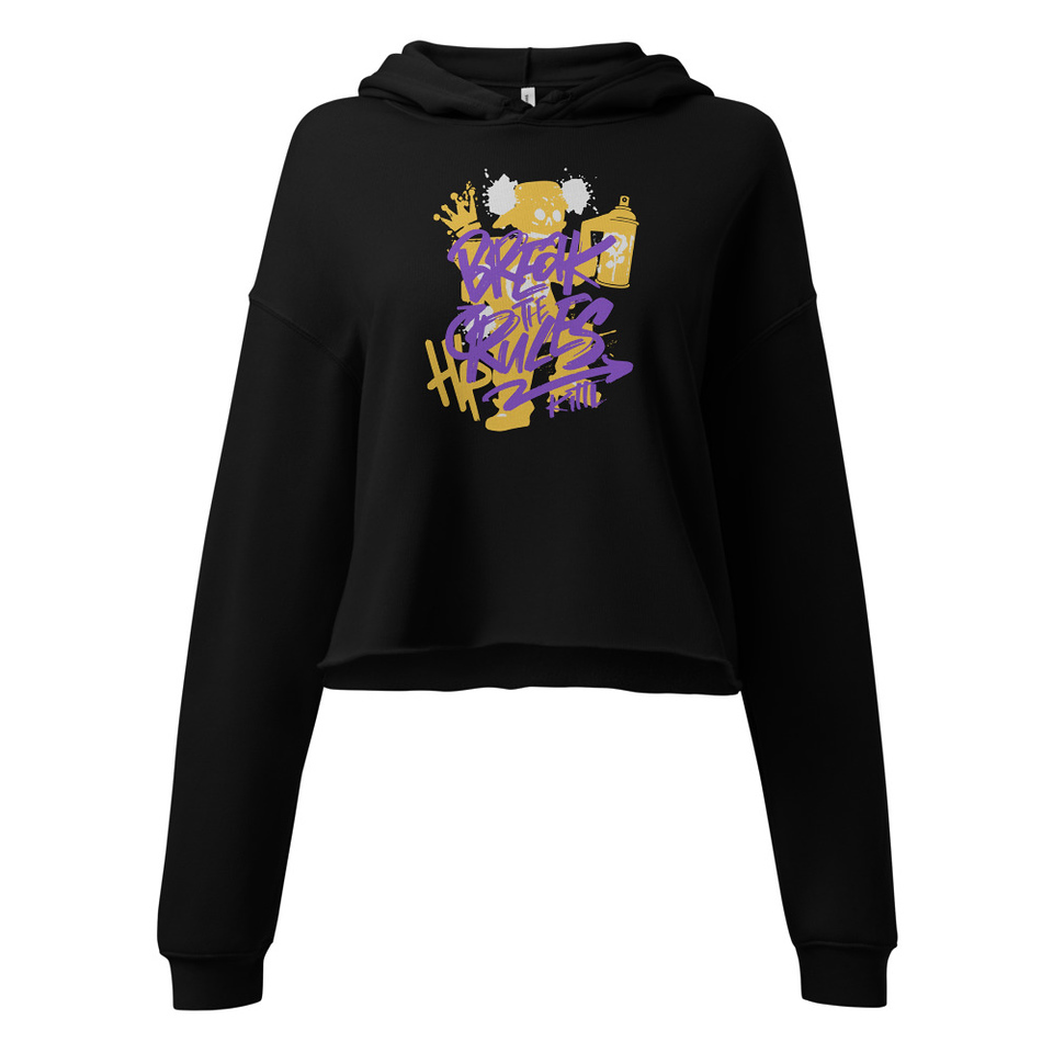 Break the Rules Graffiti - Spray Paint Women's Cropped Hoodie