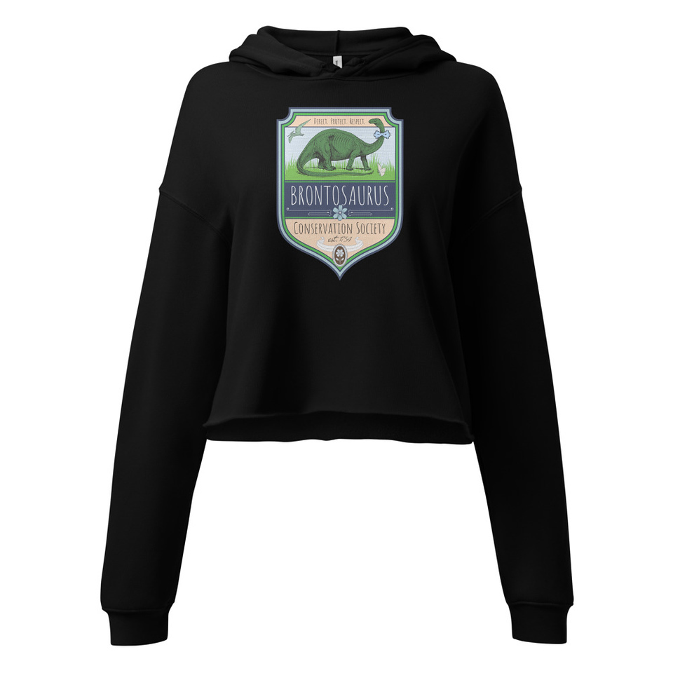 Brontosaurus Conservation Society Women's Cropped Hoodie