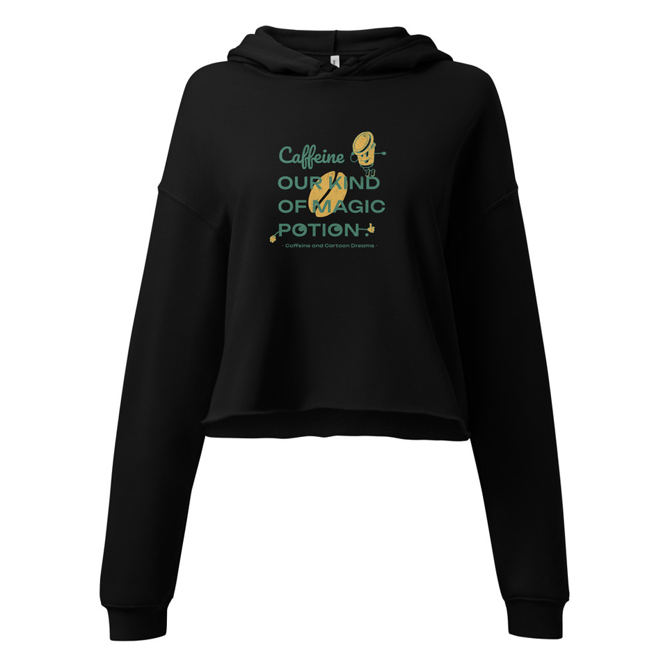 Caffeine Cartoon Women's Cropped Hoodie