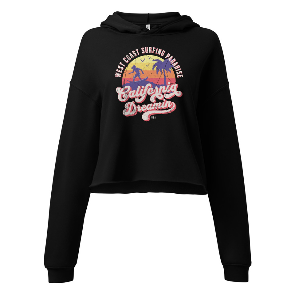 California Dreamin - Beach & Surf Women's Cropped Hoodie