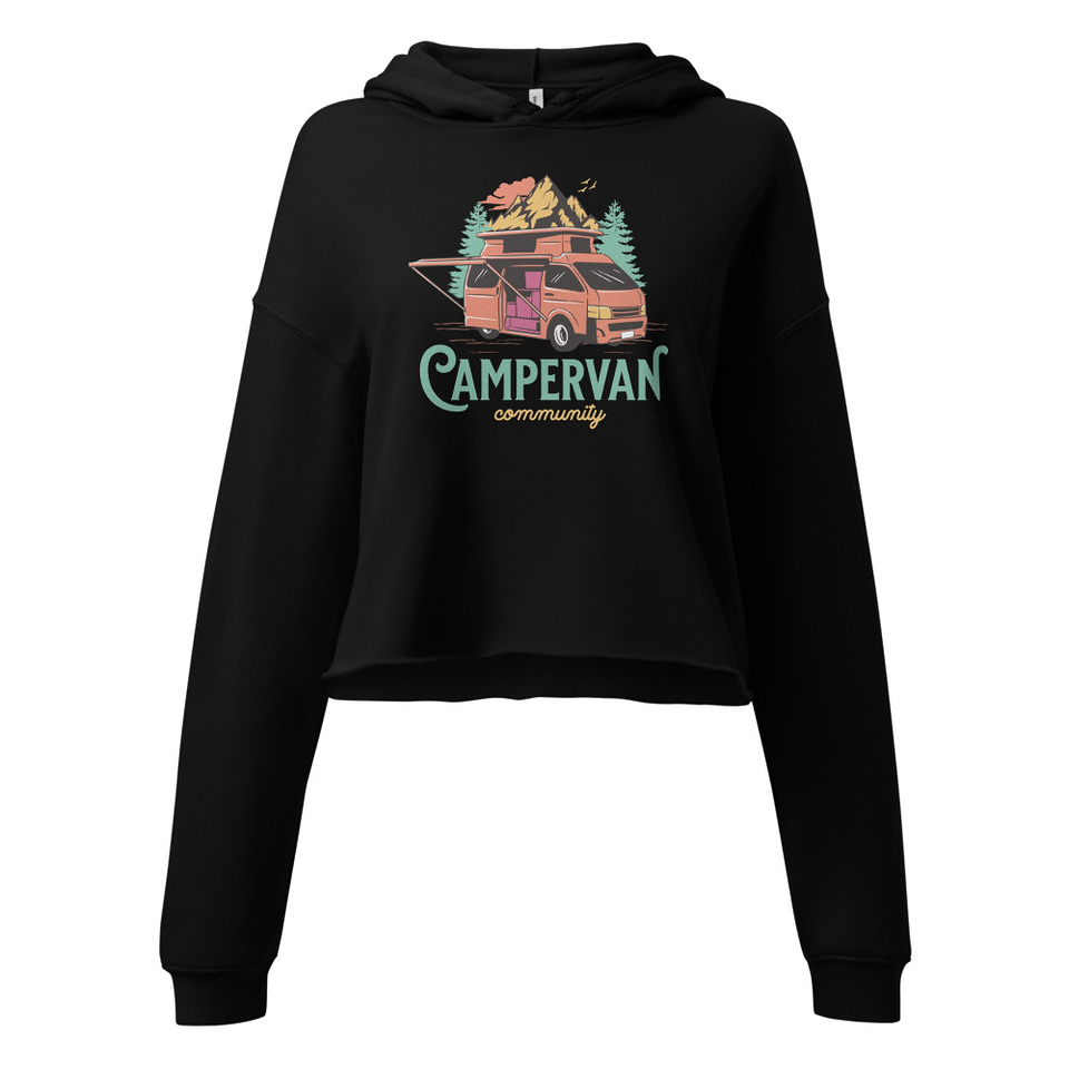 Campervan Community - Outdoor Adventure Women's Cropped Hoodie
