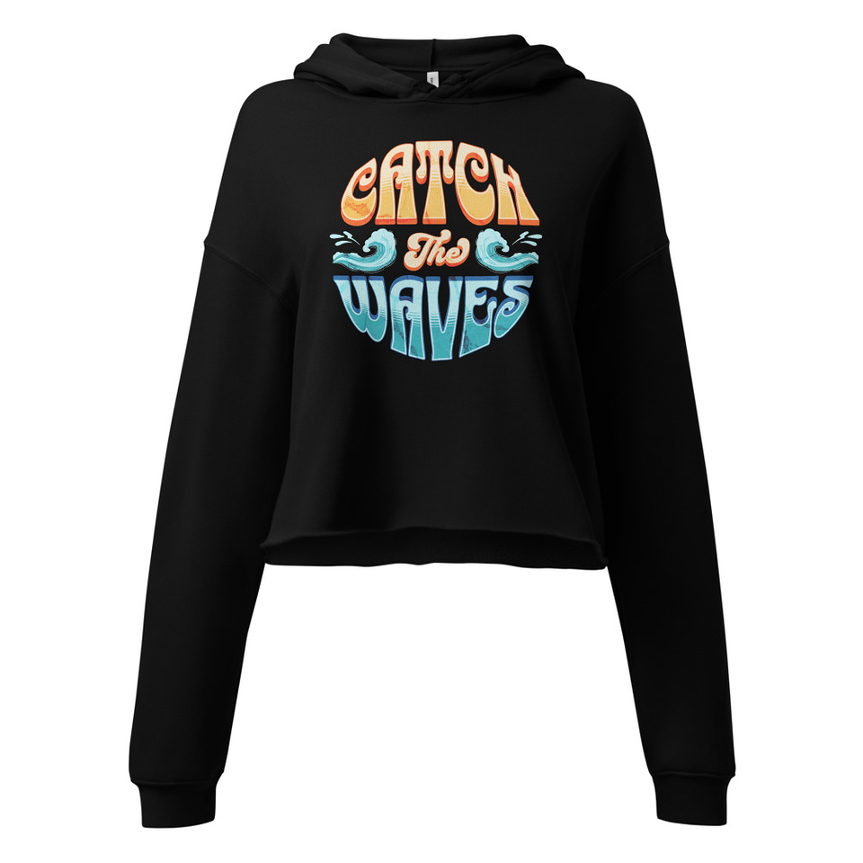 Catch the Waves - Beach Vibe Women's Cropped Hoodie