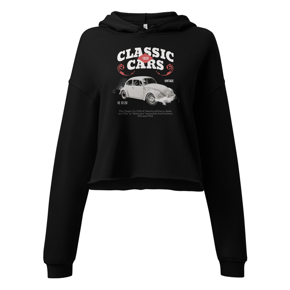 Classic Cars Women's Cropped Hoodie