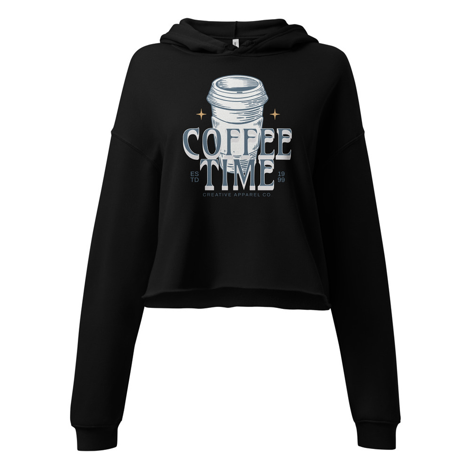 Coffee Time Women's Cropped Hoodie