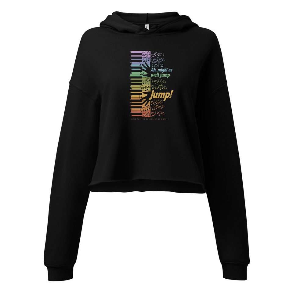 Colorful Retro Keyboard Women's Cropped Hoodie
