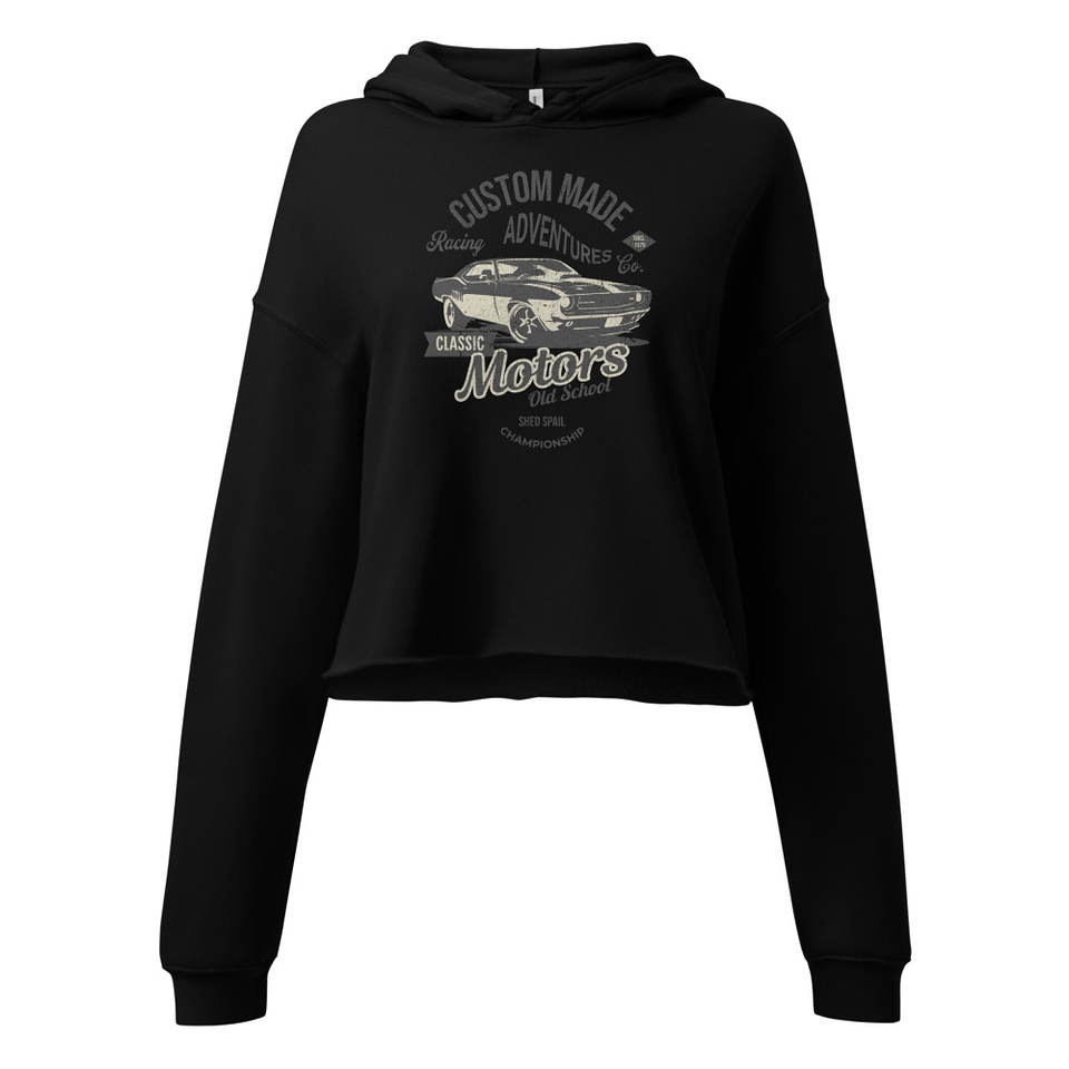 Custom Made Adventures Motors Old School Women's Cropped Hoodie