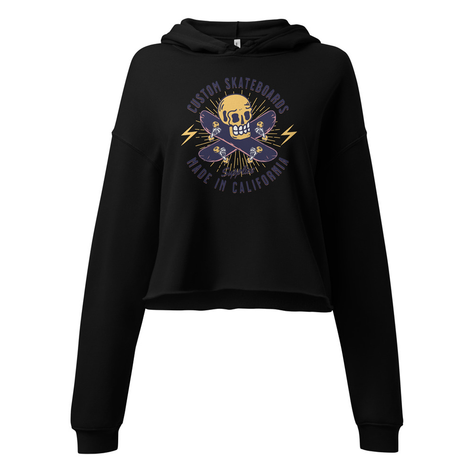 Custom Skateboards - Skull Women's Cropped Hoodie