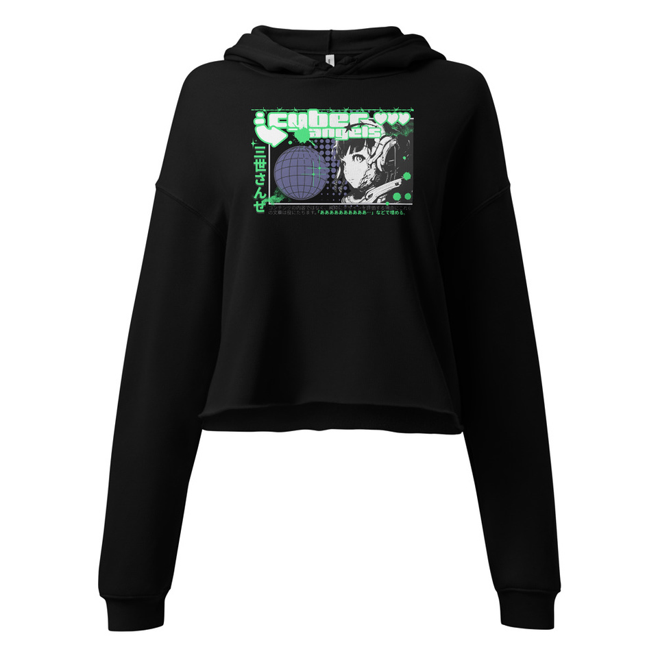 Cyber Angels - Y2k Girl Anime Women's Cropped Hoodie