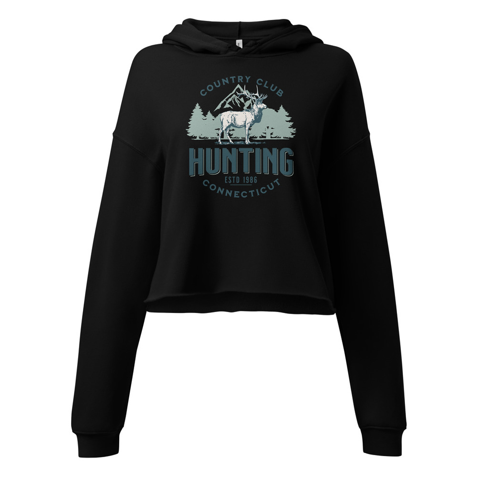 Deer Hunting Country Club  Women's Cropped Hoodie