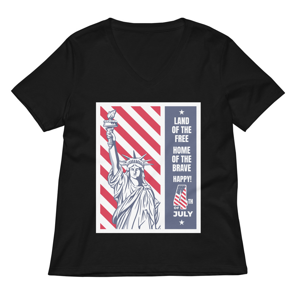 4th of July Women's Relaxed V-Neck T-Shirt
