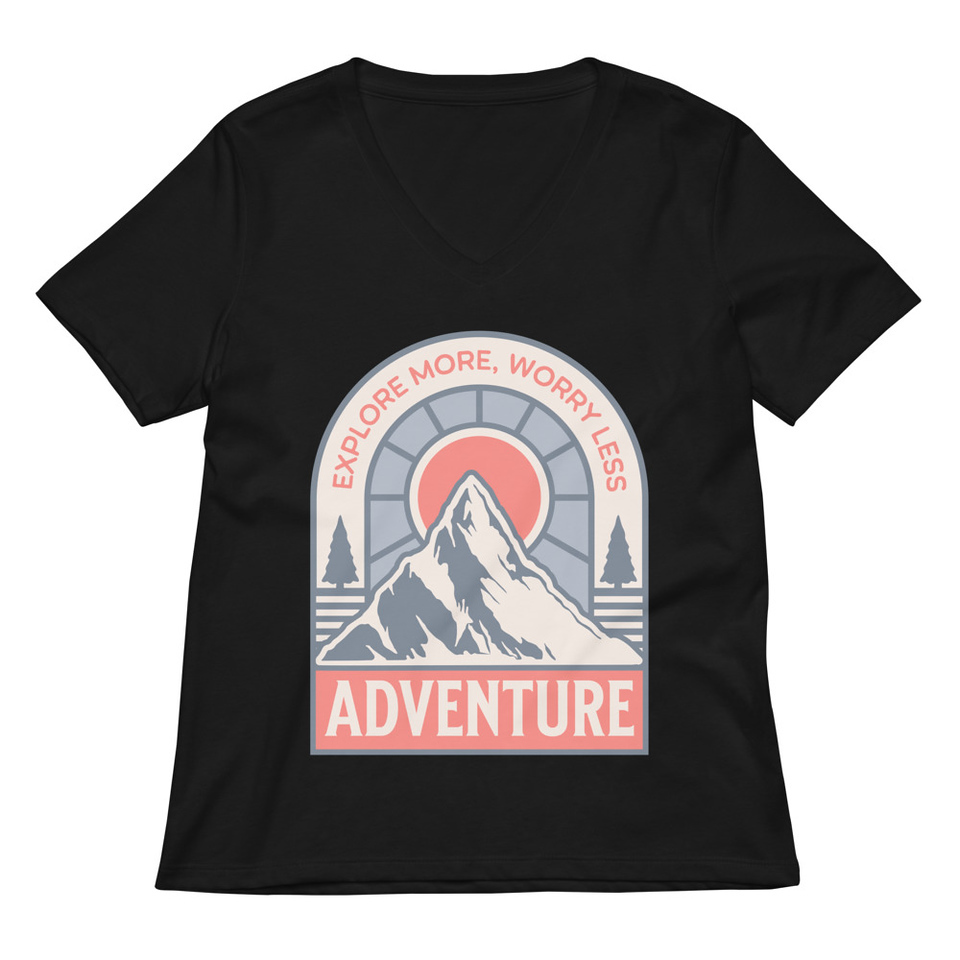 Adventure - Mountain Climbing Women's Relaxed V-Neck T-Shirt