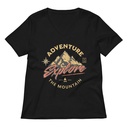 Adventure Explore The Mountain Women's Relaxed V-Neck T-Shirt