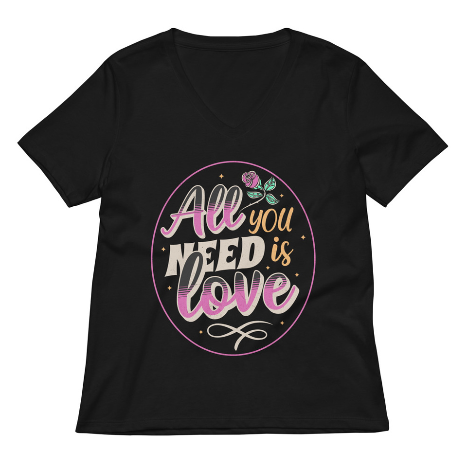 All you Need is Love - Valentines Day Women's Relaxed V-Neck T-Shirt