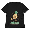 Alohito Natural Juices - Pineapple Mascot Women's Relaxed V-Neck T-Shirt