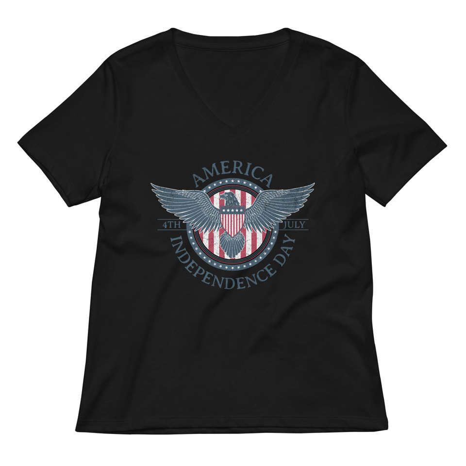 American Eagle Badge Women's Relaxed V-Neck T-Shirt