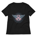 American Eagle Badge Women's Relaxed V-Neck T-Shirt