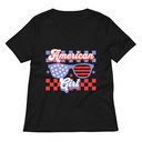 American girl Women's Relaxed V-Neck T-Shirt