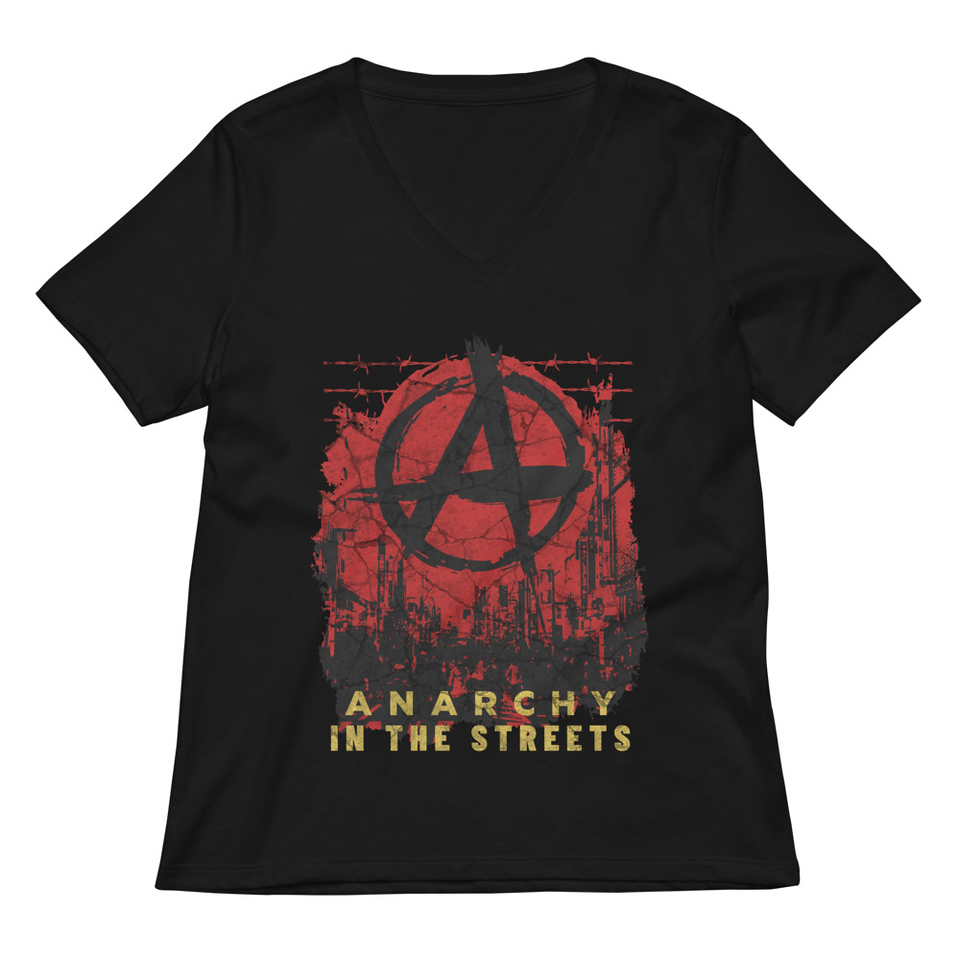 Anarchy In The Street Women's Relaxed V-Neck T-Shirt