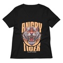 Angry Tiger - AI Women's Relaxed V-Neck T-Shirt