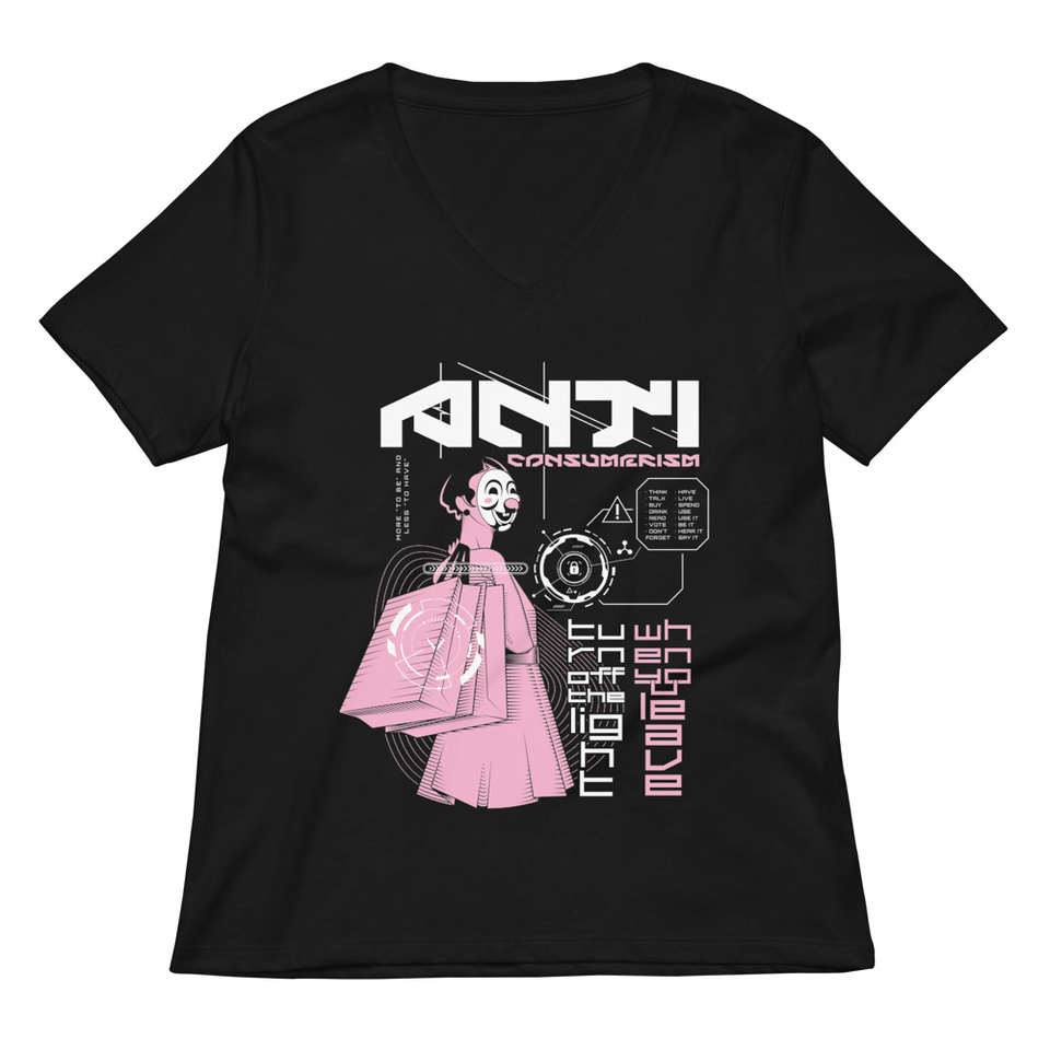 Anti Consumerism - Futuristic Women's Relaxed V-Neck T-Shirt