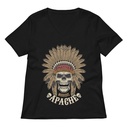 Apache Warriors - Indian Skull Women's Relaxed V-Neck T-Shirt