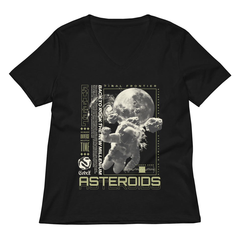 Asteroids Women's Relaxed V-Neck T-Shirt