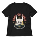 Back to Skull - Authenthic Design  Women's Relaxed V-Neck T-Shirt