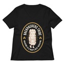 Backpackers Tribe - Adventure Badge Women's Relaxed V-Neck T-Shirt