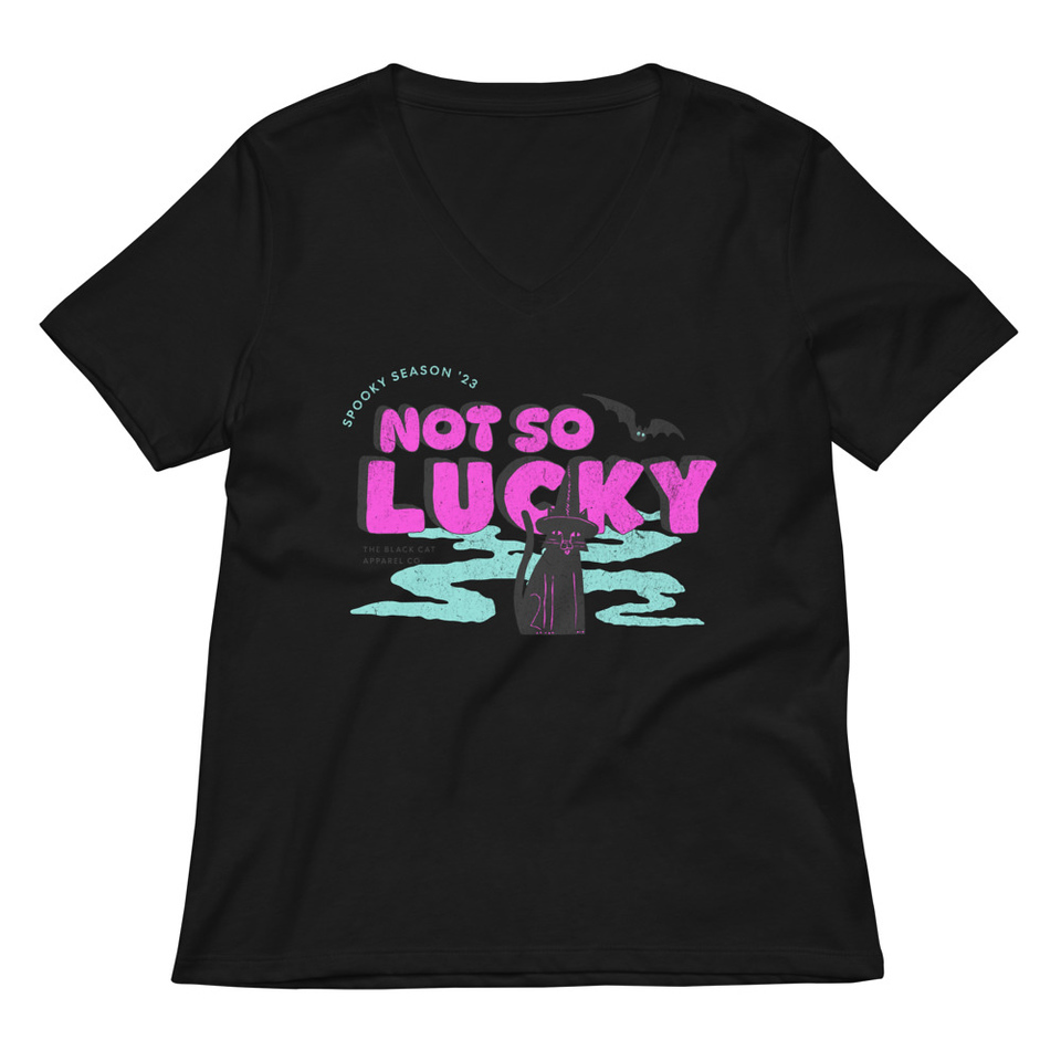 Bad Luck Kitty - Halloween Women's Relaxed V-Neck T-Shirt