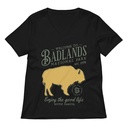 Badlands National Park - Bison Women's Relaxed V-Neck T-Shirt