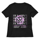 Be Happy ! Women's Relaxed V-Neck T-Shirt
