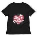 Be my Valentine - Love Heart Women's Relaxed V-Neck T-Shirt