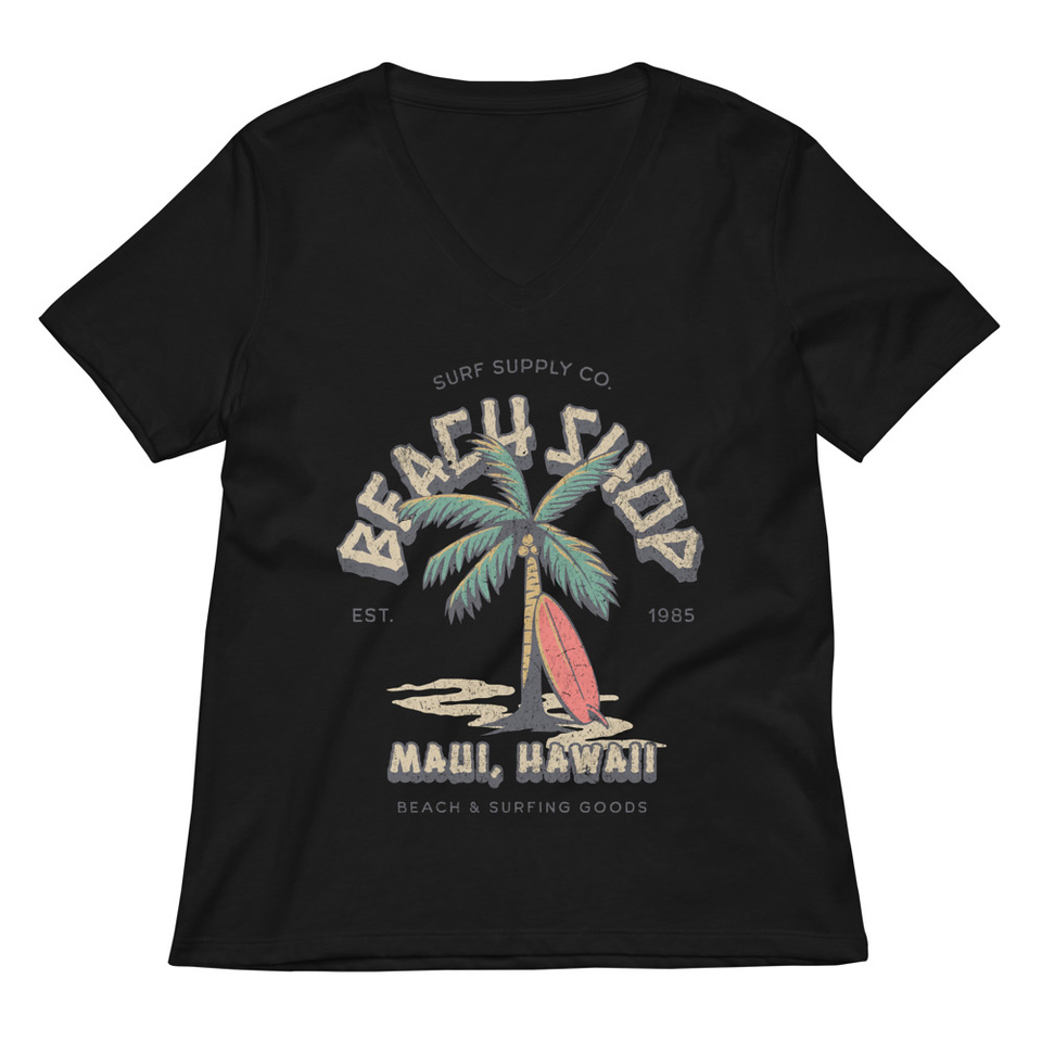 Beach Shop Women's Relaxed V-Neck T-Shirt