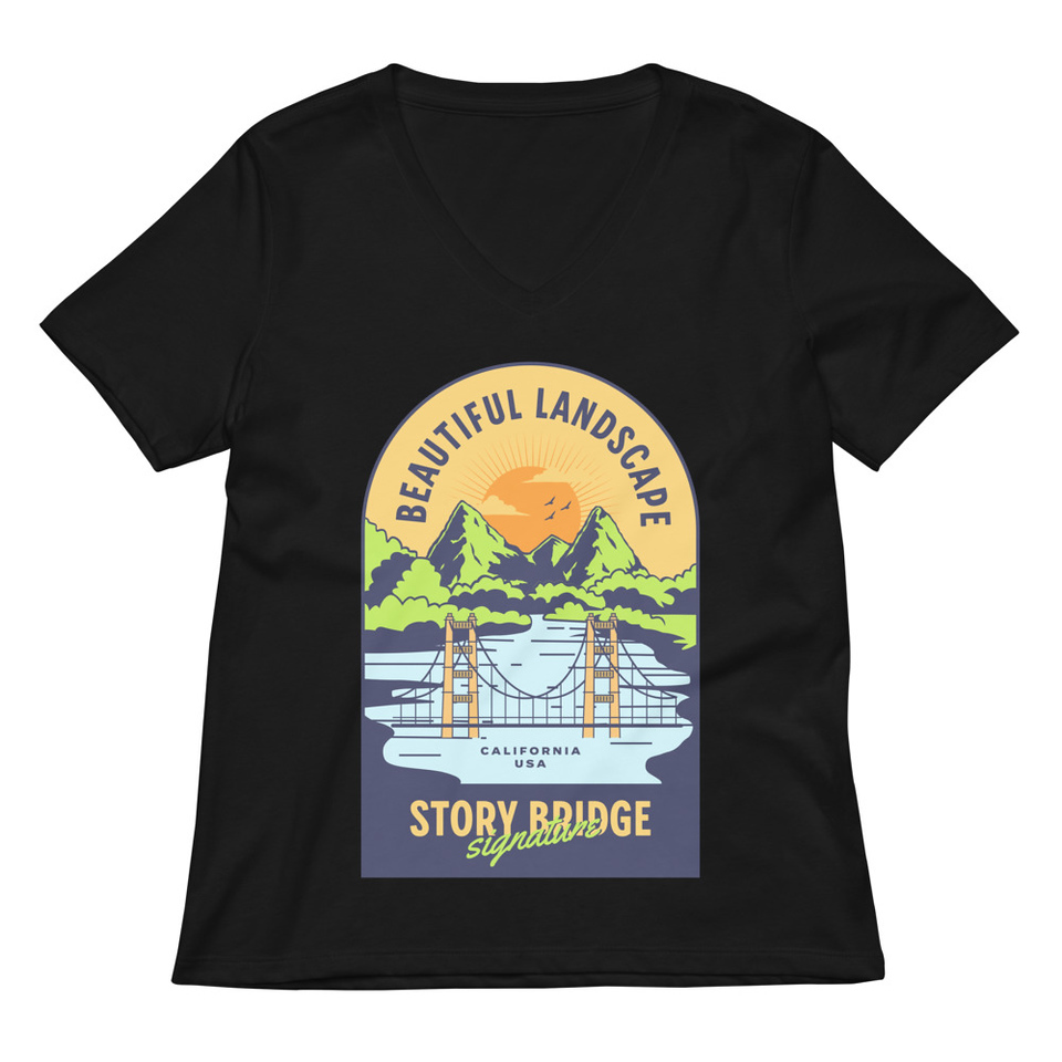 Beautiful Landscape - Outdoor Women's Relaxed V-Neck T-Shirt
