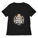 Best Daddy Ever - Cowboy Hat Women's Relaxed V-Neck T-Shirt