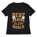 Best Mom in the World - Flowers Women's Relaxed V-Neck T-Shirt