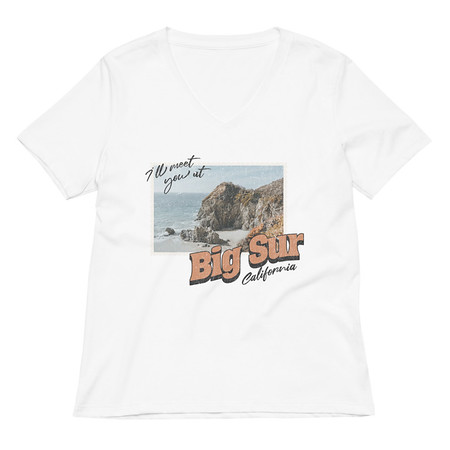 Big Sur, Cali Women's Relaxed V-Neck T-Shirt