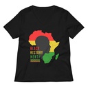 Black History Month - African Continent Women's Relaxed V-Neck T-Shirt