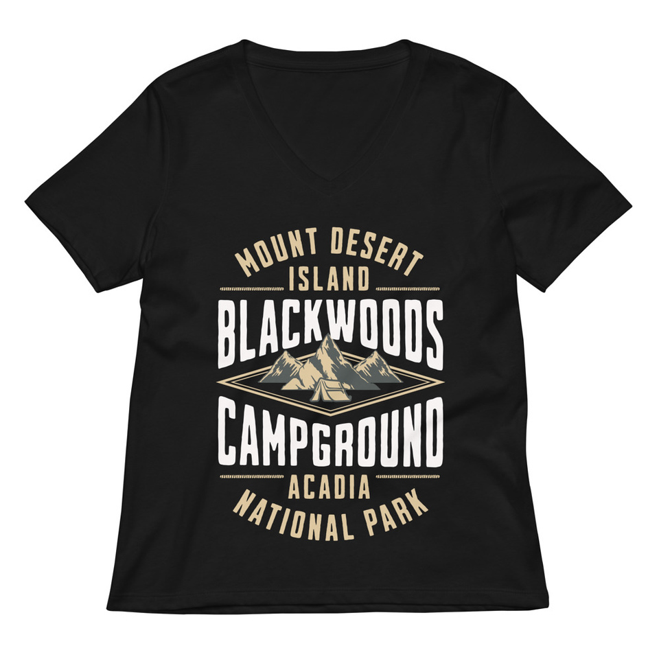 Blackwoods Campground - Mountain Adventure Women's Relaxed V-Neck T-Shirt