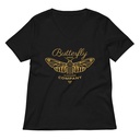 Blue Butterfly - Minimal Women's Relaxed V-Neck T-Shirt