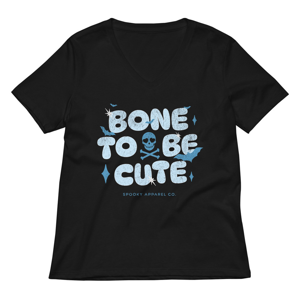 Bone To Be Cute - Halloween Women's Relaxed V-Neck T-Shirt