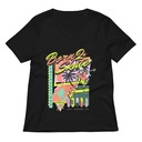 Born 2 Skate - Retro Skeleton Women's Relaxed V-Neck T-Shirt
