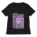 Brain Food - Y2K Skull Streetwear Women's Relaxed V-Neck T-Shirt