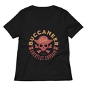 Buccaneer Club - Pirate Skull Women's Relaxed V-Neck T-Shirt