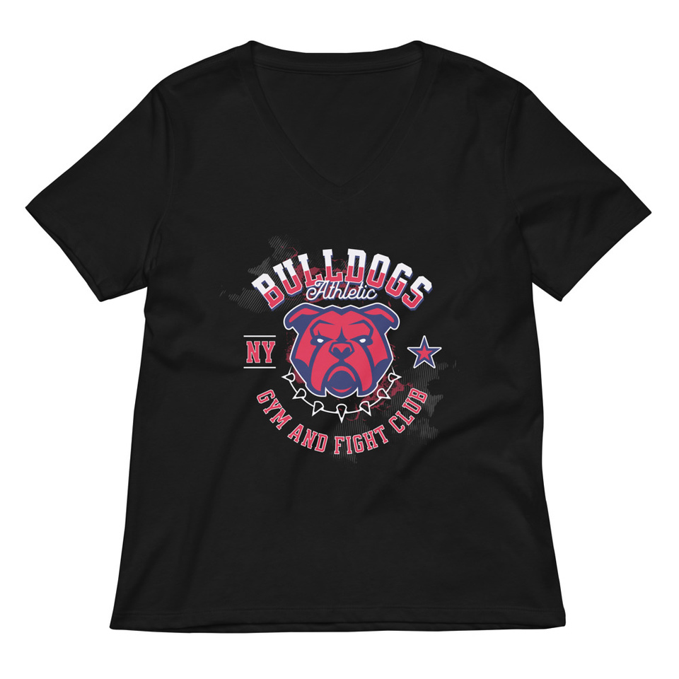 Bulldogs Athletic - Sports Apparel Women's Relaxed V-Neck T-Shirt