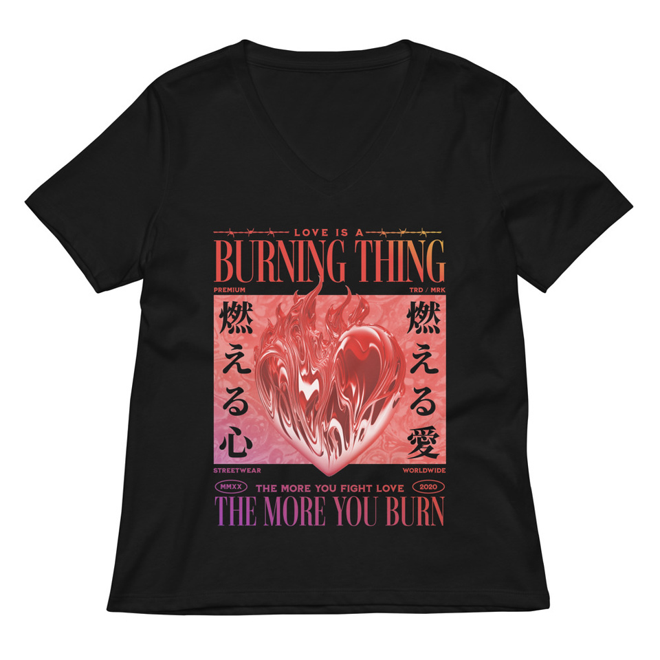 Burning Thing Women's Relaxed V-Neck T-Shirt