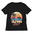 California Beach - Retro Surf Women's Relaxed V-Neck T-Shirt